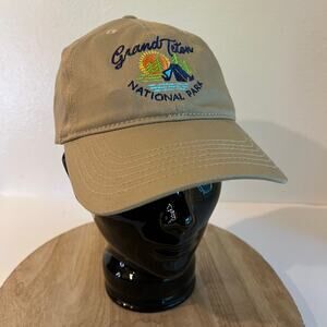 Grand Teton National Park Embroidered Tan Khaki Cotton Hiking Unisex Hat NEW